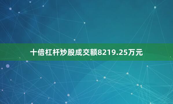 十倍杠杆炒股成交额8219.25万元
